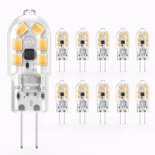 SGEPLED G4 LED Lampe 2W Warmweiß 3000K 185lm COB Glühbirnen Ersatz für G4 10W 20W Halogenlampen, 12V AC/DC, 360° Abstrahlwinkel, Kein Flackern G4 LED Leuchtmittel Birne, Nicht Dimmbar,10er Pack SGEPLED G4 LED Lampe 2W Warmweiß 3000K 185lm COB Glühbirnen Ersatz für G4 10W 20W Halogenlampen, 12V AC/DC, 360° Abstrahlwinkel, Kein Flackern G4 LED Leuchtmittel Birne, Nicht Dimmbar,10er Pack von SGEPLED