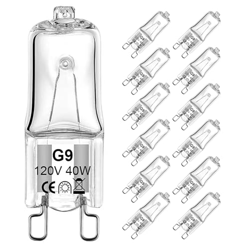 SGEPLED Halogenlampen G9 Backofenlampe 40W, G9 Halogen Glühbirnen Warmweiß 2700K, Dimmbar Halogen Leuchtmittel 230V 300°C Hitzetolerante von SGEPLED