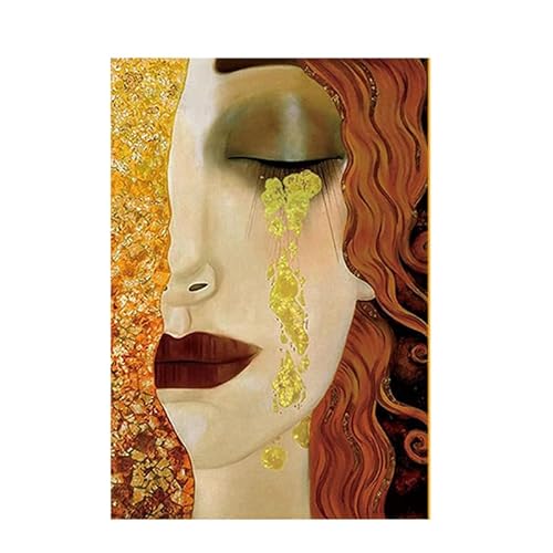 SGFGAD FHYWQ Berühmte Gustav Klimt Poster und Drucke Abstrakte Goldene Tränen Wandkunst Gustav Klimt Leinwand Gemälde Flurbilder Home Decor 40x60cmx1 Kein Rahmen von SGFGAD FHYWQ