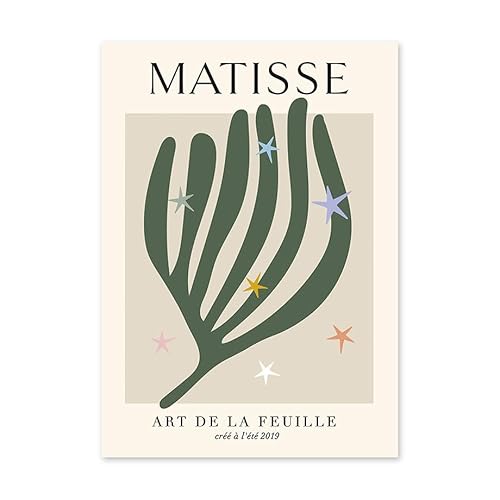 SGFGAD FHYWQ Berühmte Henri Matisse Poster und Drucke Grüne Koralle Blätter Leinwand Gemälde Henri Matisse Wandkunst Matisse Bilder für Home Decor 40x60cm Kein Rahmen von SGFGAD FHYWQ