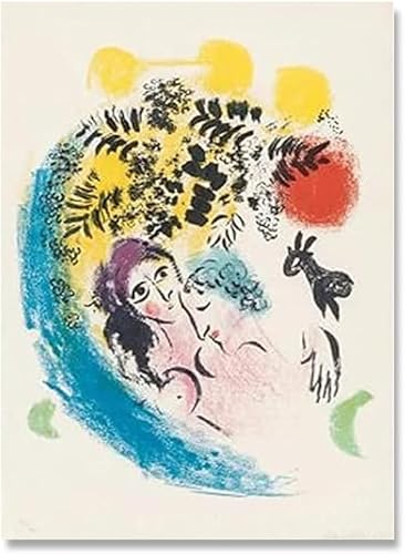 SGFGAD FHYWQ Berühmte Marc Chagall Poster und Drucke《Der Traum von Paris》Wandkunst Marc Chagall Leinwandgemälde Marc Chagall Bilder Wohnkultur 40x60cm Kein Rahmen von SGFGAD FHYWQ