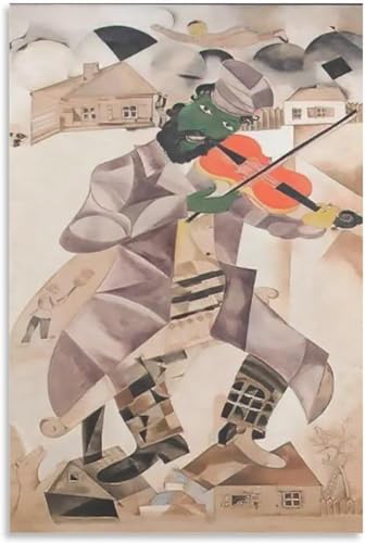 SGFGAD FHYWQ Berühmte Marc Chagall Poster und Drucke Surrealismus Figur Wandkunst Marc Chagall Leinwand Gemälde Marc Chagall Bilder Wohnkultur 40x60cmx1 Kein Rahmen von SGFGAD FHYWQ