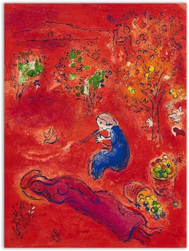 SGFGAD FHYWQ Berühmtes Marc Chagall Poster und Drucke《Am Mittag, Sommer》Wandkunst Marc Chagall Leinwandgemälde Marc Chagall Bilder für Wohnkultur 40x60cm Kein Rahmen von SGFGAD FHYWQ