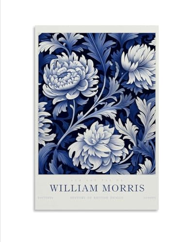SGFGAD FHYWQ Berühmtes William Morris Poster und Drucke Abstrakte Blaue Blumen Leinwand Wandkunst William Morris Gemälde Moderne Bilder Home Decor 40x60cmx1 Kein Rahmen von SGFGAD FHYWQ