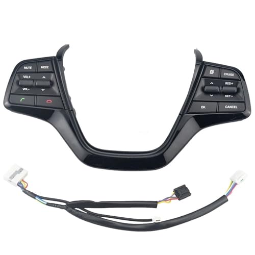 Multifunktions-Lenkradschalter Tempomat Lenkrad Bluetooth Tasten Für Hyundai Für Accent 1,6 L 2019 2020 2021 2022(Piano Black) von SGHFUVE