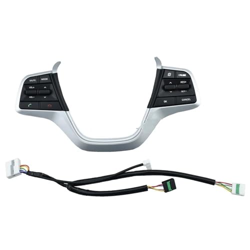 Multifunktions-Lenkradschalter Tempomat Lenkrad Bluetooth Tasten Für Hyundai Für Accent 1,6 L 2019 2020 2021 2022(Silvery) von SGHFUVE