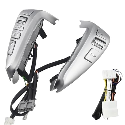 Multifunktions-Lenkradschalter Tempomat Schalter Audio Volumen Lenkrad Tasten 25550-3DA6A Für Nissan Für Sentra Für Livina Für Almera(Sliver-Wire-Cable) von SGHFUVE