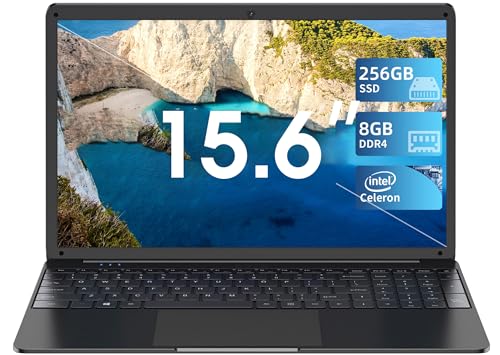 SGIN 15,6 Zoll Laptop 8GB RAM 256GB SSD ROM Laptop (TF 512GB), Celeron N4000 (bis zu 2,8 GHz), HD IPS, 2x USB 3.0, Bluetooth 4.2, Dual Band WiFi von SGIN