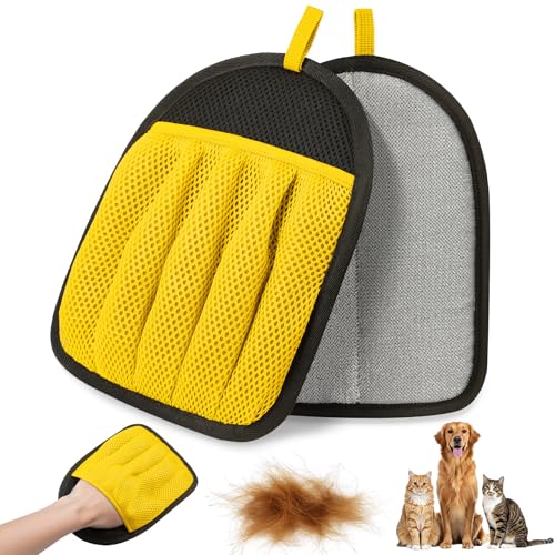Tierhaarentferner Handschuh für Couch, Teppich & Autositze, Wiederverwendbarer Elektrostatischer Hund Katze Haarentfernungshandschuh, 5-Finger-Design für Möbel, Kleidung, Autoinnenraum, Magische von SGJGS