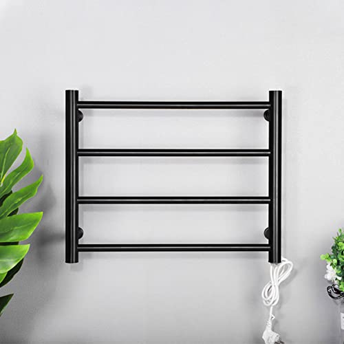 An der Wand montierte beheizte Handtuchwärmerständer Elektrischer Handtuchwärmer mit 4 runden Stangen Elektrischer Handtuchhalter Beheizte Handtuchhalter aus Edelstahl, Black-450 * 540 * 125mm An der Wand montierte beheizte Handtuchwärmerständer Elektrischer Handtuchwärmer mit 4 runden Stangen Elektrischer Handtuchhalter Beheizte Handtuchhalter aus Edelstahl, Black-450 * 540 * 125mm von SGKOMN