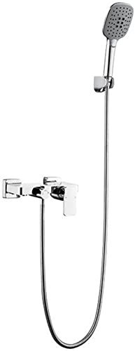 Badewannenarmatur Messing Wannenarmatur Modernes Design Einhebel Badewannen-Duschmischbatterie Wandmontage Wannen-Duscharmatur-Set mit 3-Funktions-Handbrause und 59-Zoll-S(Chrome) von SGKOMN