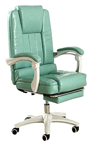 Bürostuhl Chefsessel Computerstuhl Bürostuhl Liegender Gaming-Sitz PU-Lederstuhl mit Fußstütze Ergonomischer Drehstuhl Stuhl, Green von SGKOMN