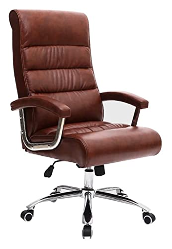 Bürostuhl Chefsessel Liegestuhl Hohe Rückenlehne PU-Leder Bürostuhl Chefsessel Ergonomischer Drehstuhl Rückenlehne Gaming-Stuhl Stuhl, Brown von SGKOMN