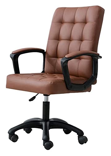 Bürostuhl Computerstuhl PU-Ledersitz Bürostuhl Computertisch und Stuhl Ergonomisches Design Hebedrehstuhl Stuhl, Brown von SGKOMN