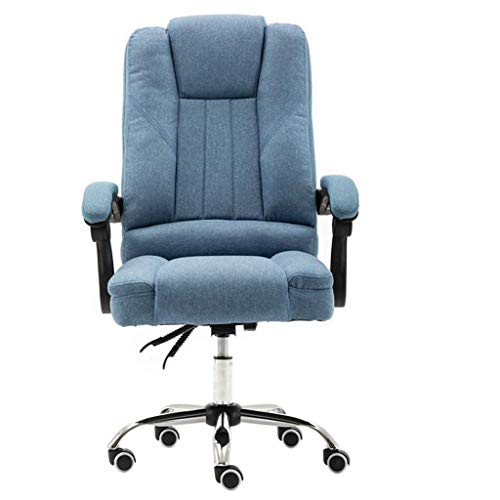 Bürostuhl Drehbarer Schreibtischstuhl Stuhl Bequemer Computerstuhl, Schreibtischstuhl aus Stoff, Rücksitz Liegender Boss Lazy Home Drehstuhl Bürostuhl, Blue von SGKOMN