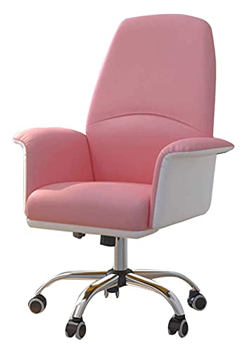 Bürostuhl PU-Leder Bürostuhl Armlehne Computerstuhl Drehstuhl Ergonomischer Rückenlehnensitz Lernstuhl Stuhl, Pink von SGKOMN