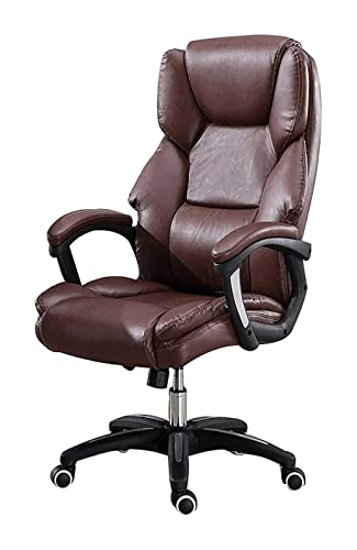 Bürostuhl Rückenlehne Drehstuhl Ergonomischer Bürostuhl Hohe Rückenlehne Computertisch und Stuhl PU-Leder Gepolsterter Sitz Spielstuhl Stuhl, Amber von SGKOMN