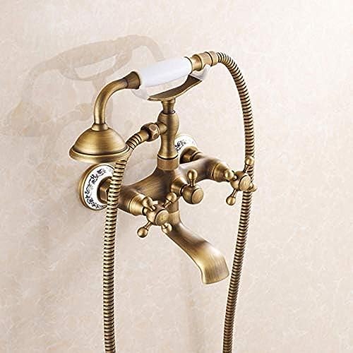 Duscharmatur-Set, Badewannenarmatur, Antik-Bronze, Badezimmer-Duschkopf und Wasserhahn, Badezimmer-Duschset, Regenfall von SGKOMN