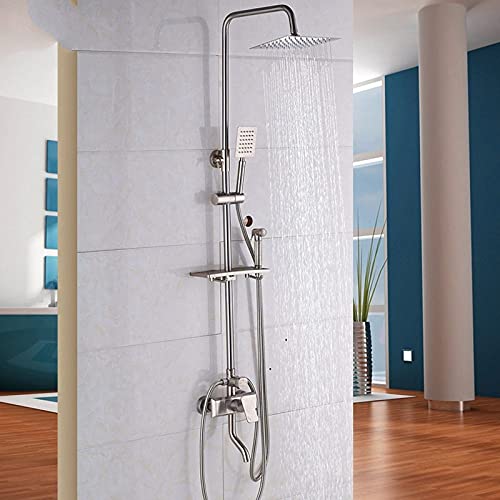 Duscharmatur-Set aus gebürstetem Nickel für Badezimmer mit Ablagefach, Handbrause, schwenkbarem Wannenauslauf, Bidet-Sprühkopf, Stil B(Style B) von SGKOMN