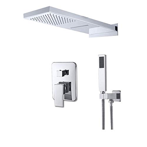 Duschsystem, Warm- und Kaltwasser-Badezimmer-Duschkombinationsset, Einhebel-Duscharmatur-Set mit Wasserfall-Duschkopf, Handbrause, geölte Bronze(Cromo) von SGKOMN