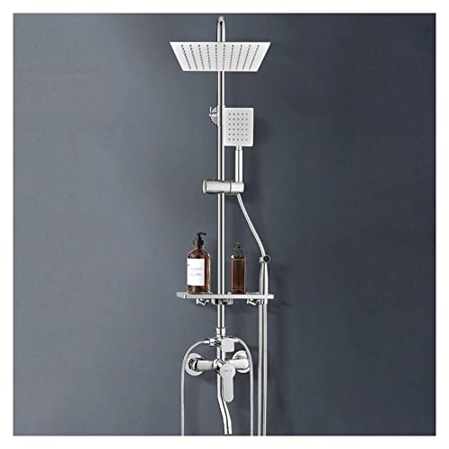 Duschsystem mit Handbrause/Regendusche-Kombi-Set, Hochdruck-Duscharmatur mit 4 Funktionen, universelle Passform für hohen und niedrigen Wasserdurchfluss(Square-4 Functions) von SGKOMN