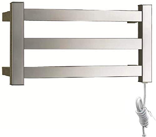 Elektrischer Handtuchwärmer für die Badezimmerwand, beheizter Handtuchhalter aus Edelstahl 304 mit 3 quadratischen Stangen, Wandmontage, Handtuchtrockner für das Badezimmer, Plugin Elektrischer Handtuchwärmer für die Badezimmerwand, beheizter Handtuchhalter aus Edelstahl 304 mit 3 quadratischen Stangen, Wandmontage, Handtuchtrockner für das Badezimmer, Plugin von SGKOMN