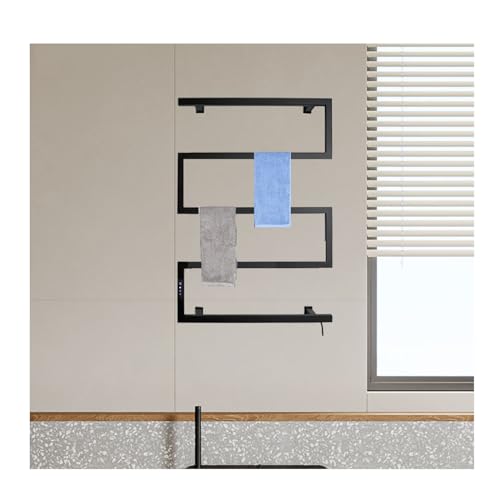 Elektrischer Handtuchwärmer mit 5 Stangen, beheizter Handtuchhalter zur Wandmontage, Handtuchtrockner für Badezimmer mit Timer, intelligenter Temperaturregelung und LCD-Displ, B Black-Hardwired Elektrischer Handtuchwärmer mit 5 Stangen, beheizter Handtuchhalter zur Wandmontage, Handtuchtrockner für Badezimmer mit Timer, intelligenter Temperaturregelung und LCD-Displ, B Black-Hardwired von SGKOMN