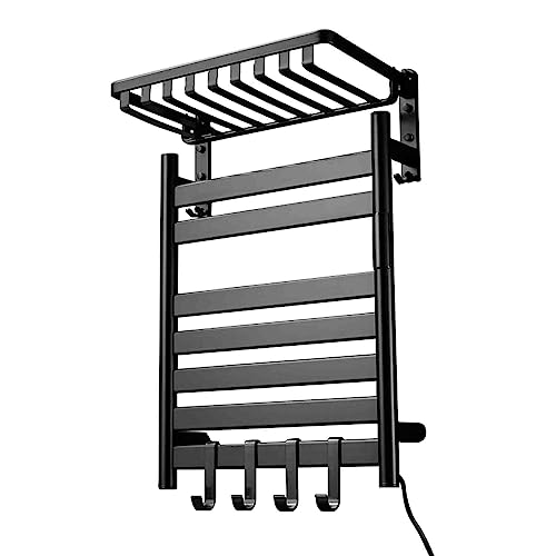 Elektrischer Handtuchwärmer mit Timer, beheizte Handtuchwärmerständer, an der Wand montierter intelligenter elektrischer Handtuchhalter, beheizte Handtuchhalter aus Aluminium, Black-220V Left Line Elektrischer Handtuchwärmer mit Timer, beheizte Handtuchwärmerständer, an der Wand montierter intelligenter elektrischer Handtuchhalter, beheizte Handtuchhalter aus Aluminium, Black-220V Left Line von SGKOMN