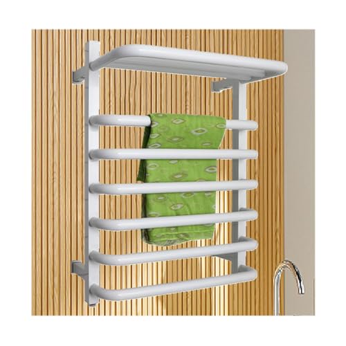 Elektrisches Handtuchregal zur Wandmontage mit oberem Regal, Handtuchwärmer-Heizkörper mit 6 Stangen, beheizte Handtuchhalter aus Edelstahl für das Badezimmer rechts, White-Plug in Right Elektrisches Handtuchregal zur Wandmontage mit oberem Regal, Handtuchwärmer-Heizkörper mit 6 Stangen, beheizte Handtuchhalter aus Edelstahl für das Badezimmer rechts, White-Plug in Right von SGKOMN