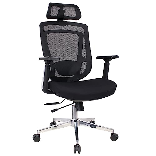 Ergonomischer Bürostuhl aus Netzgewebe, Arbeitsstuhl mit hoher Rückenlehne, Drehstuhl für Computer, Schreibtischstuhl für das Homeoffice mit Verstellbarer Lendenwirb, Sponge Ergonomischer Bürostuhl aus Netzgewebe, Arbeitsstuhl mit hoher Rückenlehne, Drehstuhl für Computer, Schreibtischstuhl für das Homeoffice mit Verstellbarer Lendenwirb, Sponge von SGKOMN
