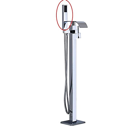 Freistehende Badewanne, Bodenmontage, Wasserhahn-Set, Kunststoff, Handbrause, Wasserfall, Badewannenauslauf, Badewannenmischbatterie, Chrom-Finish, A(Chrome C) von SGKOMN