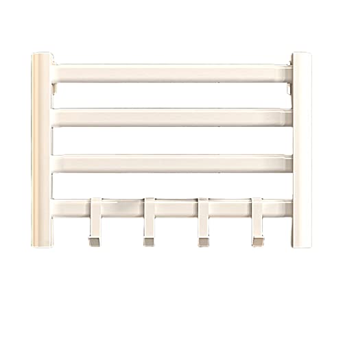 Handtuchwärmer Beheizter Handtuchhalter Handtuchwärmer für Badezimmer, Wandmontierter Handtuchheizständer, Vier Heizstäbe Handtuchwärmer Spa, 4 Haken, Stanzen, White-Punching von SGKOMN