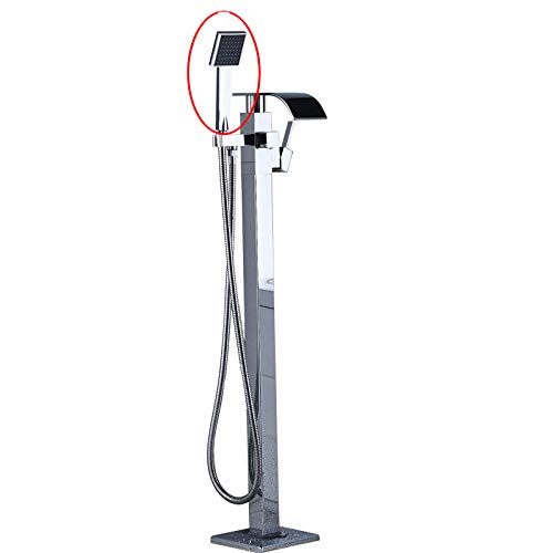 Luxus Badewanne Waschbecken Wasserhahn Bodenmontage Chrom Wasserfall Badewannenmischer Freistehendes Heiß- und Kaltbadewannen-Duschset Handbrause A(Chrome C) von SGKOMN