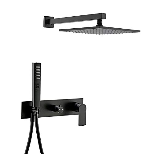 Regenduschsystem, Warm- und Kaltwasser-Unterputz-Duschkombinationsset, Wandmontage, Duscharmatur-Set mit Duschkopf, Handbrause, 10 Zoll(8inch) von SGKOMN