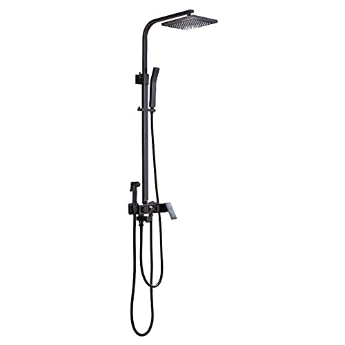 Regenduschsystem komplett für Badezimmer, höhenverstellbare Duscharmatur-Sets mit Badewannen- und Bidetarmaturen, Regenduschkopf und Handbrause aus Messing von SGKOMN