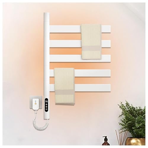 SGKOMN Beheizte Handtuchhalter für Badezimmer, um 180° drehbar, elektrischer Handtuchwärmer mit Timer, LED-Anzeige, konstante Temperaturregelung, Handtuchwärmer fest verdrahtet, White SGKOMN Beheizte Handtuchhalter für Badezimmer, um 180° drehbar, elektrischer Handtuchwärmer mit Timer, LED-Anzeige, konstante Temperaturregelung, Handtuchwärmer fest verdrahtet, White von SGKOMN