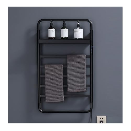 SGKOMN Beheizter Handtuchhalter, elektrischer Handtuchwärmer zur Wandmontage mit oberer Ablage, Handtuchtrockner aus Edelstahl mit integrierter 1-24-Stunden-Temperatureinstellung, Black SGKOMN Beheizter Handtuchhalter, elektrischer Handtuchwärmer zur Wandmontage mit oberer Ablage, Handtuchtrockner aus Edelstahl mit integrierter 1-24-Stunden-Temperatureinstellung, Black von SGKOMN