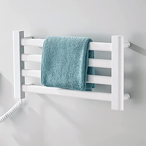 SGKOMN Beheizter Handtuchhalter, robust und langlebig, kann Links/rechts verkabelt Werden, einfach zu bedienen, für alle Jahreszeiten geeignet, White-Left 26CM von SGKOMN