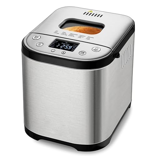 SGKOMN Brotbackautomat, automatischer Brotbackautomat, elektrischer Herd-Toaster, mit 15 voreingestellten Menüs und Rezepten, 15-Stunden-Zeitverzögerungseinstellung und 1-Stunden-War SGKOMN Brotbackautomat, automatischer Brotbackautomat, elektrischer Herd-Toaster, mit 15 voreingestellten Menüs und Rezepten, 15-Stunden-Zeitverzögerungseinstellung und 1-Stunden-War von SGKOMN