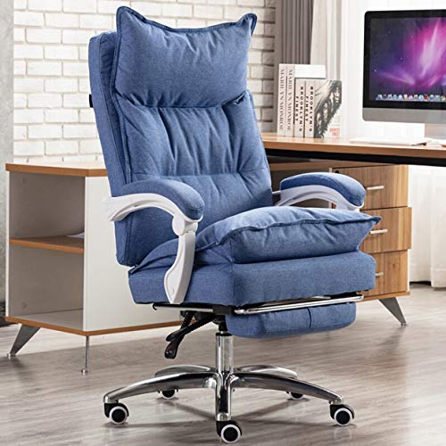 SGKOMN Büro-Computerstuhl, Chefsessel, ergonomischer Computer-Schreibtischstuhl, 360-Grad-Drehstuhl, Chefsessel mit hoher Rückenlehne, Dickes Sitzkissen, moderner Chefsesse, Blue von SGKOMN