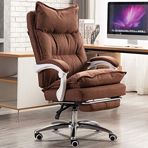 SGKOMN Büro-Computerstuhl, Chefsessel, ergonomischer Computer-Schreibtischstuhl, 360-Grad-Drehstuhl, Chefsessel mit hoher Rückenlehne, Dickes Sitzkissen, moderner Chefsesse, Brown von SGKOMN