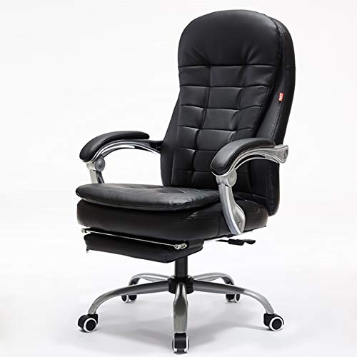 SGKOMN Büro-Computerstuhl, Chefsessel, ergonomischer Computer-Schreibtischstuhl, 360-Grad-Drehstuhl mit Verstellbarer hoher Rückenlehne, ergonomischer Lordosenstütze mit ge, Black von SGKOMN