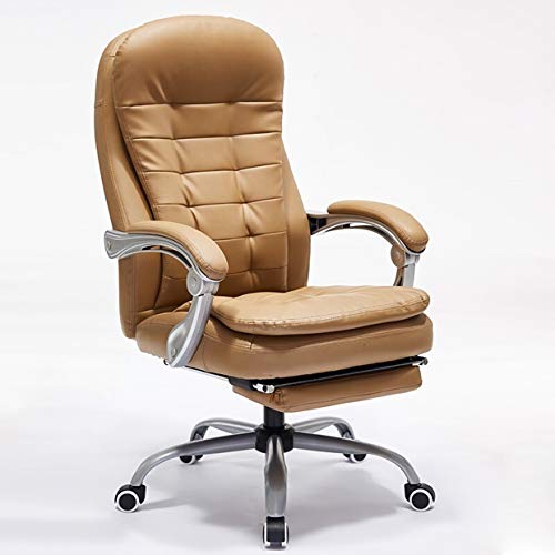 SGKOMN Büro-Computerstuhl, Chefsessel, ergonomischer Computer-Schreibtischstuhl, 360-Grad-Drehstuhl mit Verstellbarer hoher Rückenlehne, ergonomischer Lordosenstütze mit ge, Brown von SGKOMN