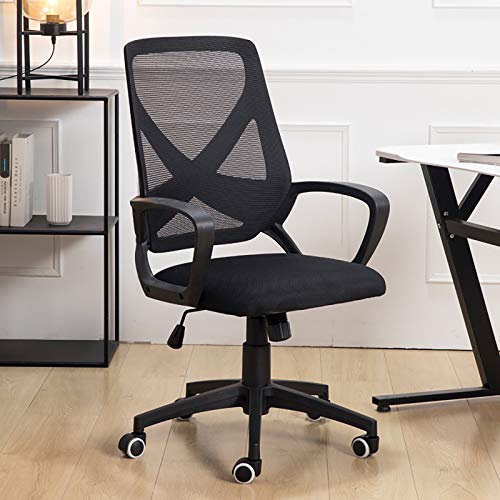 SGKOMN Bürostuhl, Gaming-Stuhl, Computerstuhl, ergonomischer Computerstuhl, Schreibtischstuhl aus Netzgewebe, höhenverstellbarer Bürostuhl mit Armlehne und Lordosenstütze, Black-58x103 SGKOMN Bürostuhl, Gaming-Stuhl, Computerstuhl, ergonomischer Computerstuhl, Schreibtischstuhl aus Netzgewebe, höhenverstellbarer Bürostuhl mit Armlehne und Lordosenstütze, Black-58x103 von SGKOMN