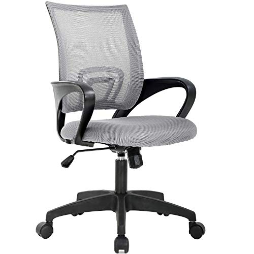 SGKOMN Bürostuhl, Gaming-Stuhl, Computerstuhl, ergonomischer Schreibtischstuhl aus Netzstoff, Chef-Computerstuhl mit Armlehne zur Lordosenstütze, Verstellbarer Drehstuhl, b, Gray a-17x20inch von SGKOMN