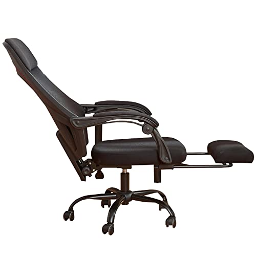 SGKOMN Bürostuhl, ergonomischer Computer-Schreibtischstuhl aus Netzstoff mit Fußstütze, Verstellbarer hoher Rückenlehne, drehbarer Liegefunktion, bequemer Lordosenstütze un, Black von SGKOMN