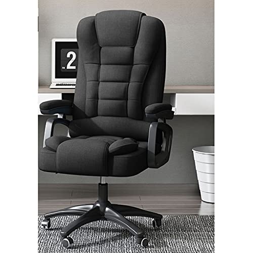SGKOMN Bürostuhl Drehbarer Schreibtischstuhl Computerstuhl Home Sofa Stuhl Bürostuhl Chefstuhl Bequeme Rückenlehne Bequemer Sitzdrehstuhl Gaming-Stuhl Ergono, Black von SGKOMN