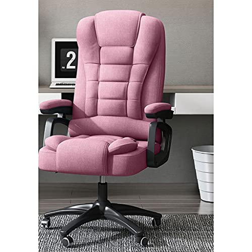 SGKOMN Bürostuhl Drehbarer Schreibtischstuhl Computerstuhl Home Sofa Stuhl Bürostuhl Chefstuhl Bequeme Rückenlehne Bequemer Sitzdrehstuhl Gaming-Stuhl Ergono, Pink von SGKOMN