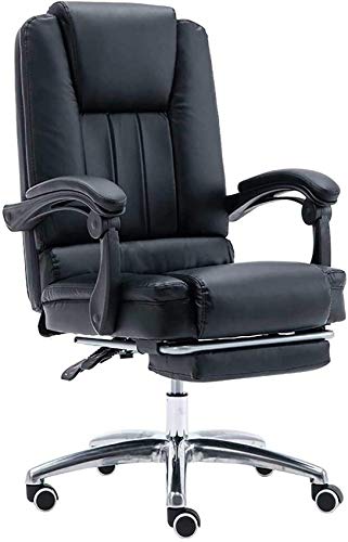 SGKOMN Bürostuhl Drehbarer Schreibtischstuhl Ergonomischer Bürostuhl Hohe Rückenlehne Verstellbares Sitzkissen Armlehne Kopfstütze Computerstuhl Loungesessel 150° Liege- un, Black von SGKOMN