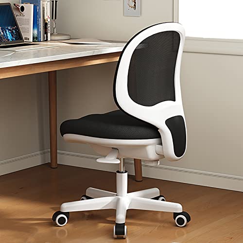 SGKOMN Bürostuhl Gaming-Stuhl Computerstuhl Armlose Bürostühle mit Rädern, Kleiner Netz-Schreibtischstuhl Ergonomischer Computerstuhl Bequemer süßer Arbeitsstuhl, Kompakter, Black a-60x85 von SGKOMN